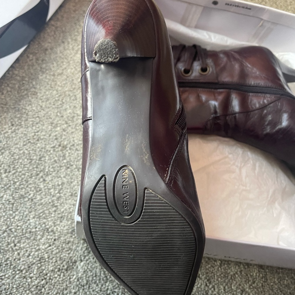 Nine West Men's Burgundy Leather Boots